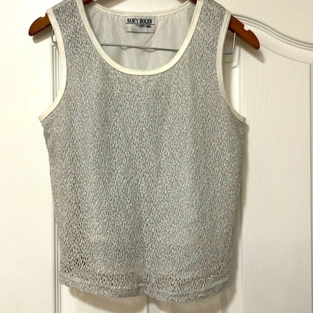 Nancy Bolen City Girl Tank Top / double layer blouse - Small